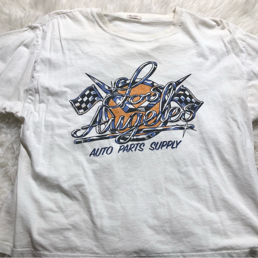 Rare Brandy Melville Graphic Tee Los Angeles White Crop Tops Spring Summer Cute
